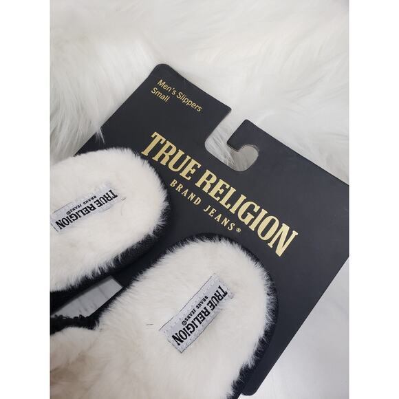 NEW True Religion Men's Slippers SMALL‎ 7/8 Slip On Horseshoe House Shoe - Picture 3 of 5